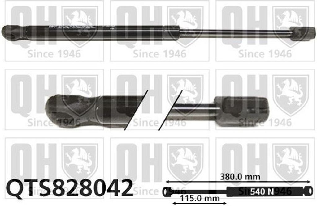 QUINTON HAZELL QTS828042 Gasfeder Heckklappendämpfer für FORD MONDEO IV Stufenheck (BA7) 380mm