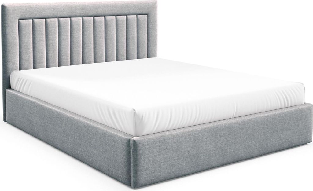Selsey Averin - Polsterbett 160x200 mit Bettkasten, hellgrau Velours