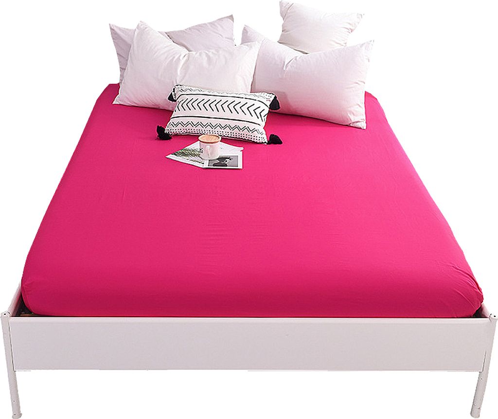 CANDeal Spannbetttuch, 100% Baumwolle, 30cm Tiefe Tasche, 180cm x 200cm Rose