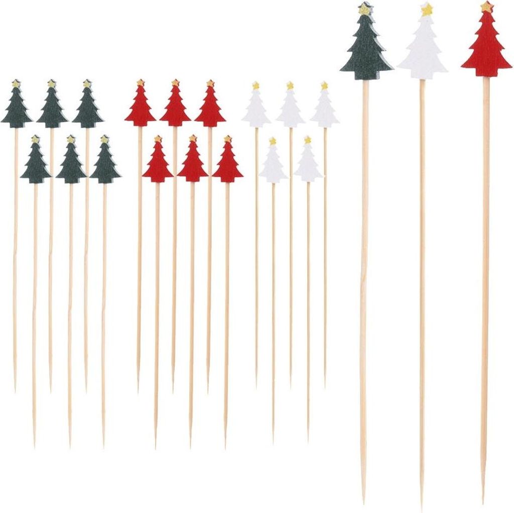 Cocktailspieße aus Bambus, Baum-Design, 13 cm, 20er-Packung
