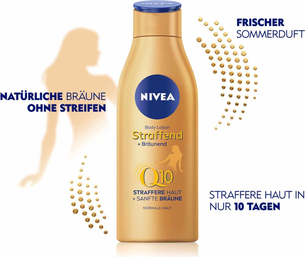 NIVEA Body Lotion Straffend + Bräunend Q10 Pflege 200ml Körperlotion Normale Haut