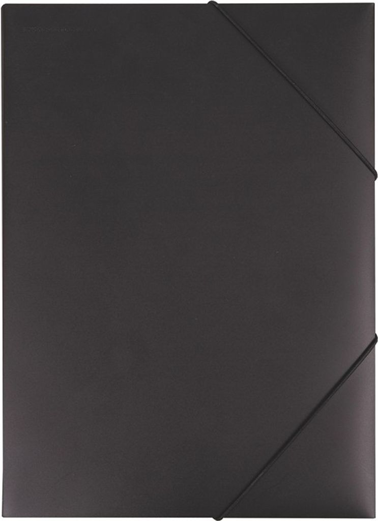 Eckspannmappen/Collegemappen aus umweltfreundlichem Polypropylen, DIN A3, Schwarz, Verpackungseinheit: 1 P/5