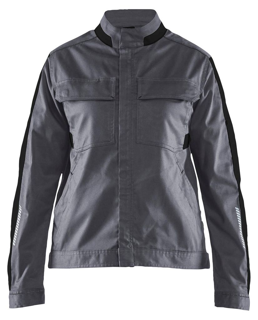 Blakläder Damen Industrie Jacke Stretch 4443, Farbe:Mittelgrau/Schwarz, Größe:XXL