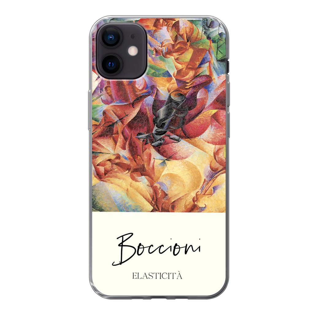 MuchoWow Handyhülle Schutzhülle Hülle für iPhone 12 mini Kunst - Umberto Boccioni - Elasticità Silikon Softcase Handy Hülle - Bild