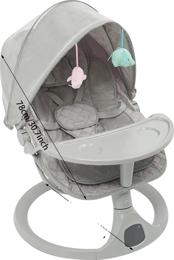 Siège à bascule électrique bébé gris pour apaiser les pleurs au quotidien