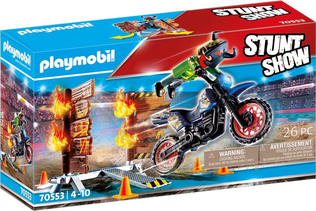 PLAYMOBIL Stuntshow 70553 Motocykl kaskaderski ze ścianą Zdjęcie produktu 