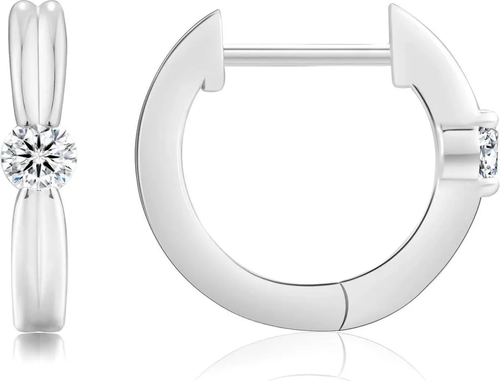 Créoles design lignes en argent 925 avec moissanite haute brillance