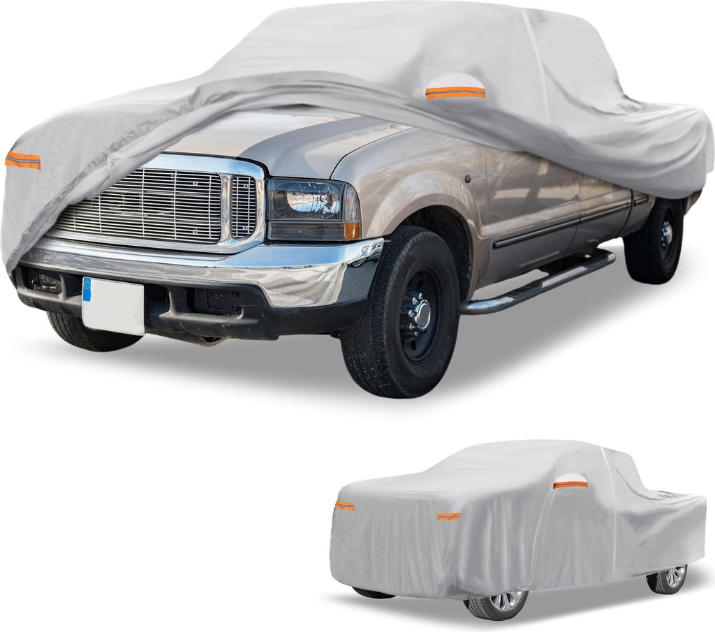 1 Stück Universal Autoabdeckung Wasserdicht Alle Wetter Automotive Outdoor Anti-UV Sonnenschutz Regenschutz Vollabdeckung 190T-PU Silberfarben Pas...