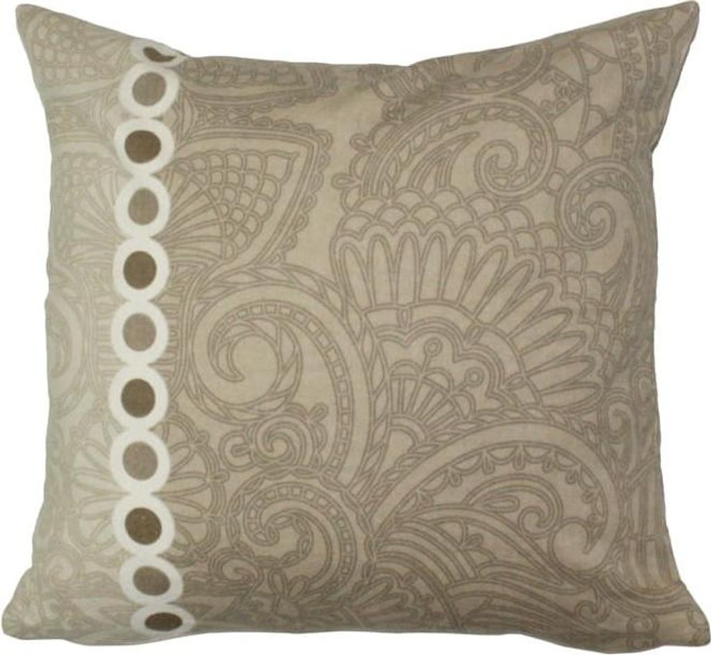 Kissenbezug 40x40 für ein Kissen Flanell mit Reißverschluss Braun Ornament