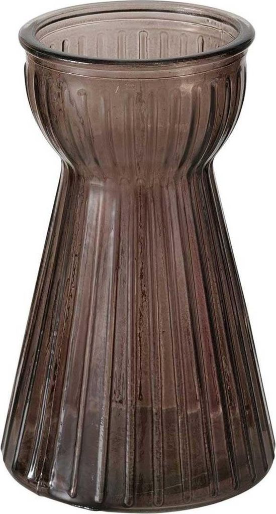 Vase aus Glas HYACINTHA, geriffeltes Glas, 15 cm