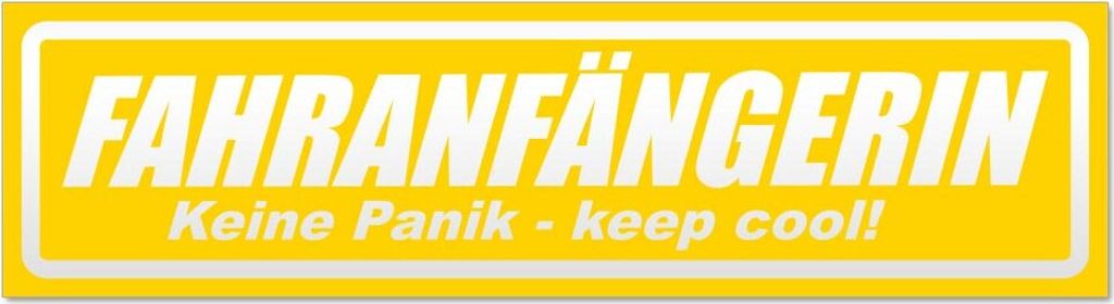 Fahranfängerin invertiert Magnetschild Schild magnetisch