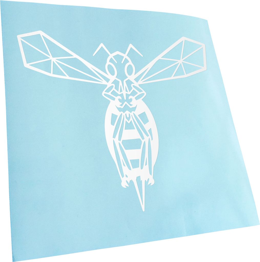 Kiwistar - Autoaufkleber - Hornisse Polygon wespe - Weiss - 24x19cm - Aufkleber für Auto, Laptop, Fahrrad, LKW, Motorrad mehrfarbig JDM Decal Racing