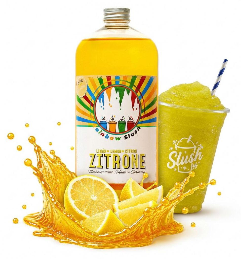 Sirop Rainbow Slush au citron 1 L, dilution 1:5, sans AZO Image du produit 