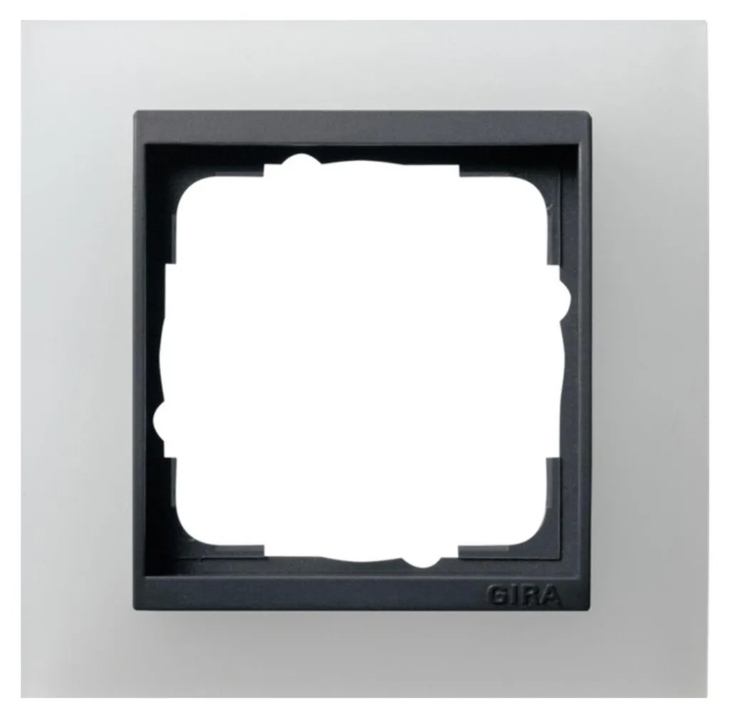 Cadre de finition Gira 021124 1 poste blanc opaque pour socle anthracite