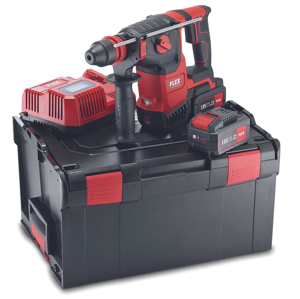 Flex Akku Kombi-Bohrhammer (Bohrhammer 18 V, 5 Ah, Leerlaufdrehzahl 0-980 /min)
