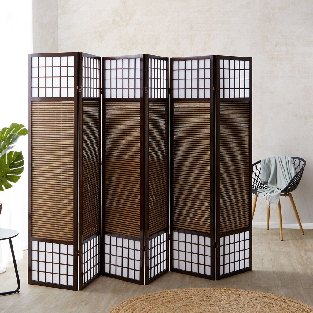 Homestyle4u Paravent Raumteiler 6 teilig Faltbar Blickdicht Produktbild 