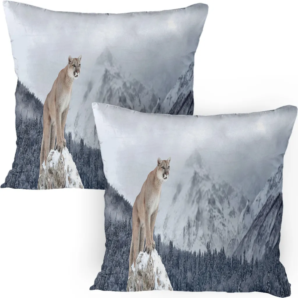 Federe Arredo 80x80 Puma ABAKUHAUS - Scene Montane Blu Violaceo