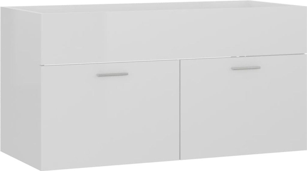 Waschbeckenunterschrank Hochglanz-Weiß 90x38,5x46cm