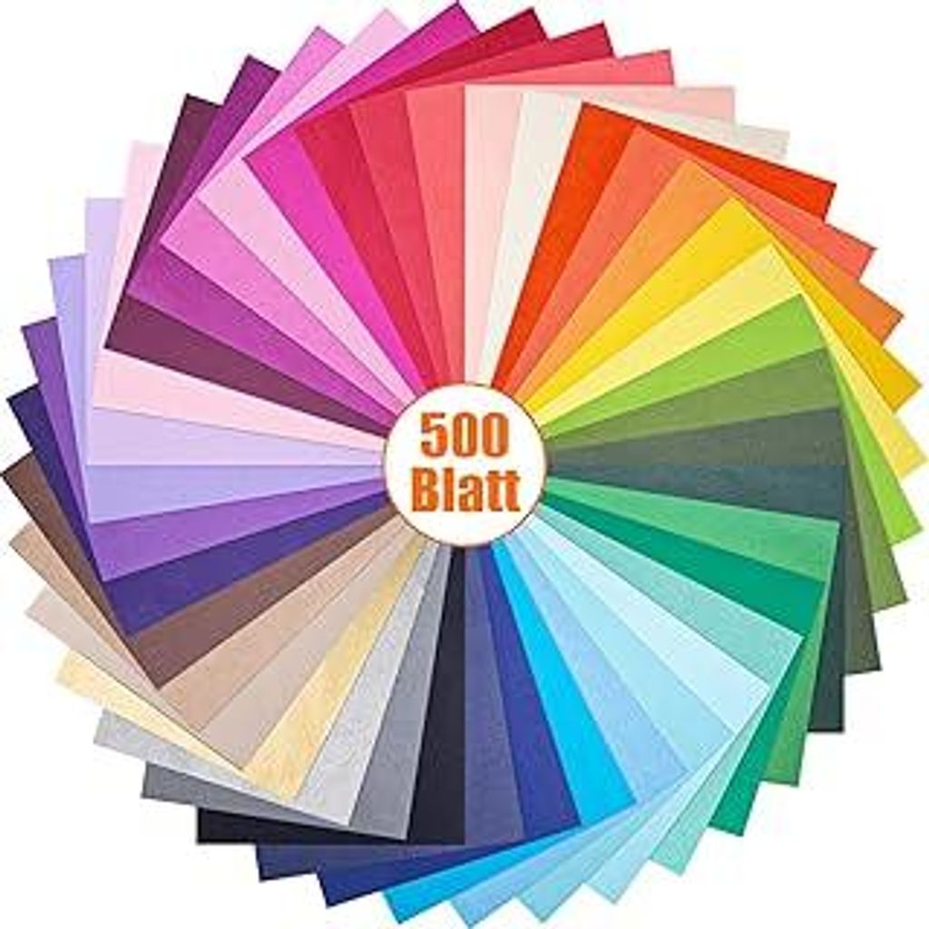 VGOODALL 500 Blatt Transparentpapier Bunt, 40 Farben Seidenpapier Tissue Paper Glanzpapier zum Basteln Bastelpapier für Geburtstag Hochzeit Weihna...