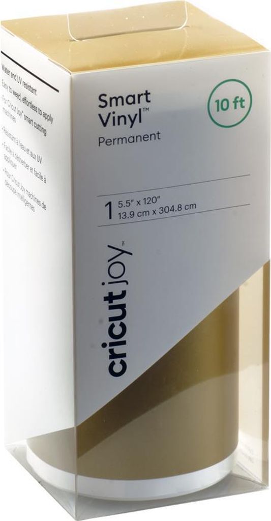 Cricut Joy Smart Vinyl, Permanent, Gold, Vinyl, Glänzend, Drinnen, Box
