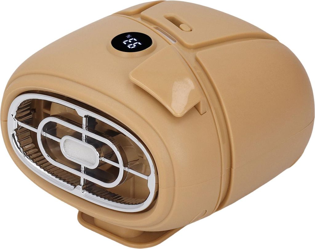 Hängeventilator LED-Anzeige Tragbarer Kühlventilator für die Arbeit im Freien 100 Stufen Einstellung Duftdiffusionsfunktion Gelb
