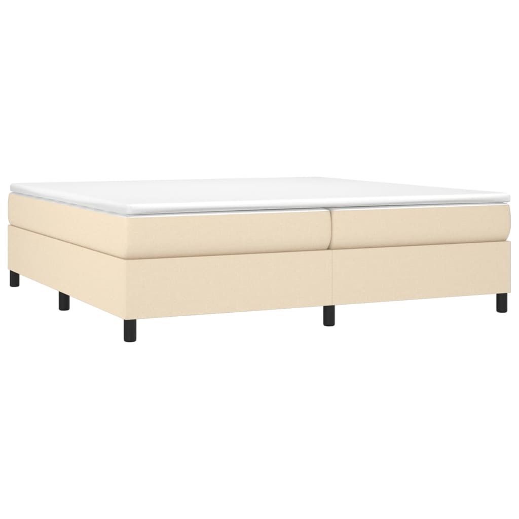 "Winterschlussverkauf "Boxspringbettgestell - CLORIS - Doppelbett - Robust und langlebig - Creme 200x200 cm - Einfache Montage - Stoff - DEMöbel64...