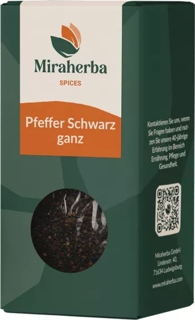 Miraherba - Schwarzer Pfeffer ganz - 50g