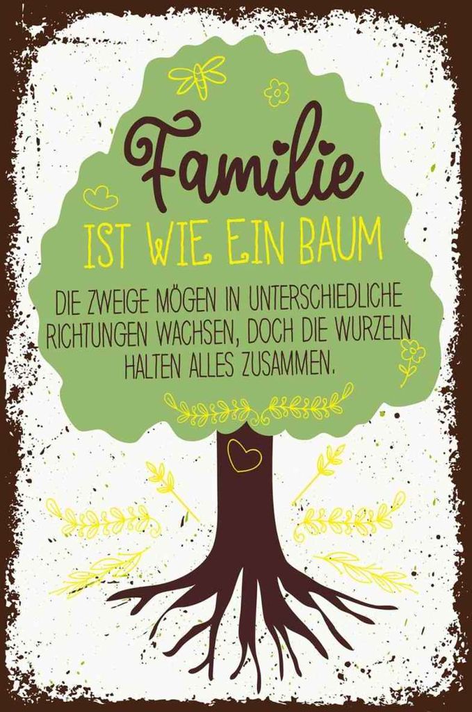 vianmo Holzschild 30x20 cm Familie ist Baum halten alles Zusammen
