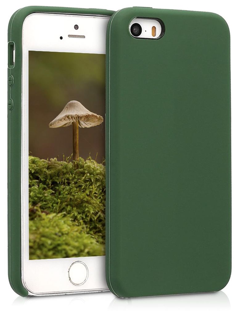 kwmobile Handyhülle für Apple iPhone SE (1.Gen 2016) / iPhone 5 / iPhone 5S Hülle - Case Silikon - Kabelloses Laden - Schutzhülle Cover in Dunk...