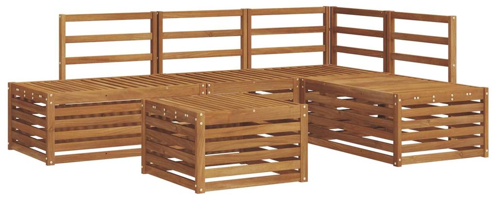 vidaXL Outdoor-Sofagarnitur 5 Stück Natur Massivholz Akazie