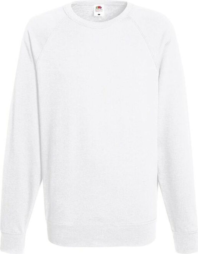 Fruit of the Loom 62-138-0 | Herren Lightweight Raglan Sweat / Belcoro Garn - Farbe: White - Größe: M