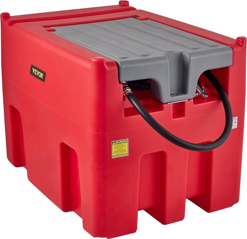 Tragbarer Dieseltank, Fassungsvermögen 116 Gallonen und Durchflussrate 10 GPM, Dieseltank mit 12-V-Elektropumpe und 13,1 ft langem Gummischlauch, ...