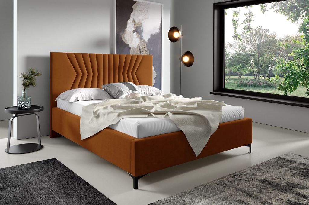 Polsterbett 180x200 ODETA 10 - orange