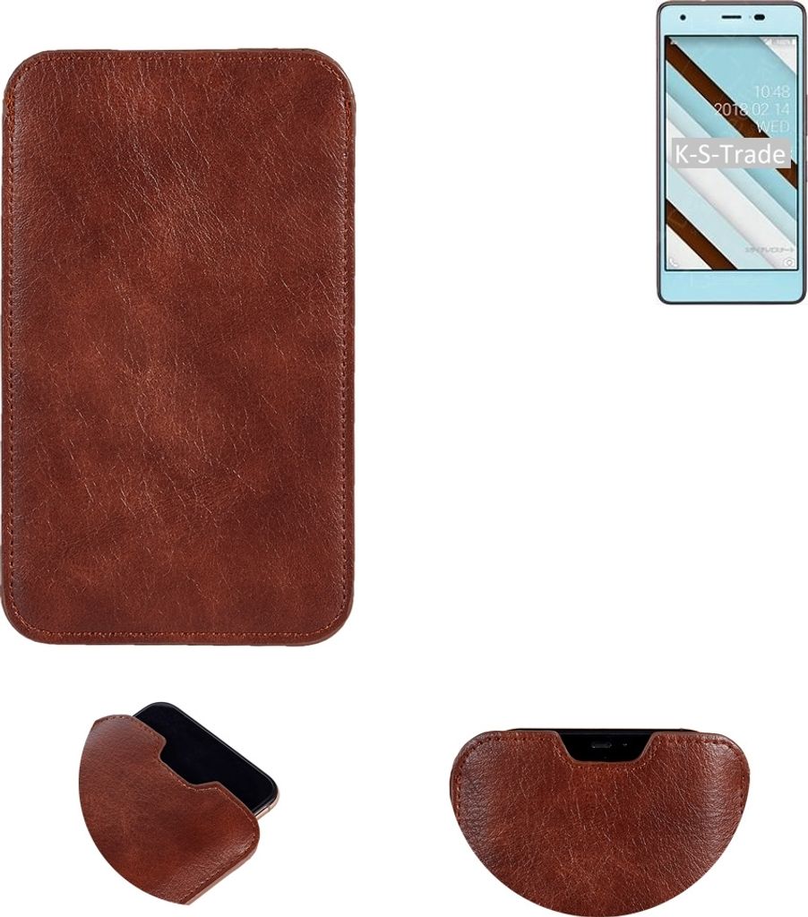 K-S-Trade Schutzhülle Handyhülle kompatibel mit Kyocera Qua phone QZ Handytasche Kunstleder Sleeve in braun