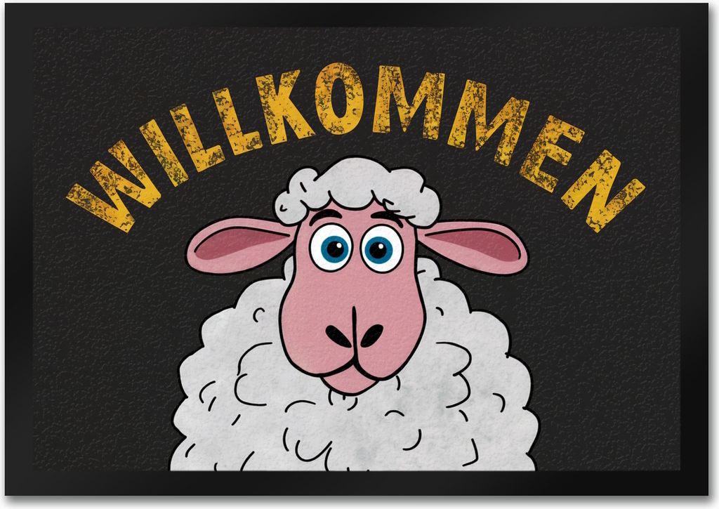 Willkommen Cartoon Schaf Fussmatte für Haustür