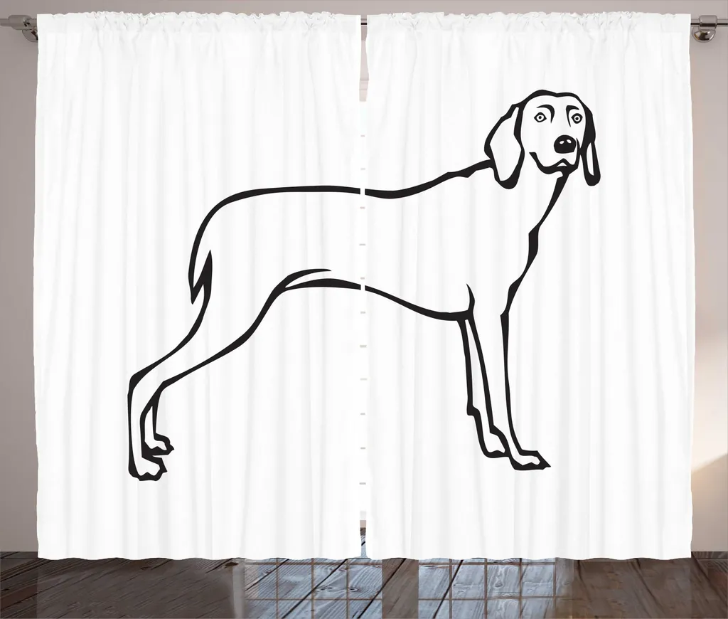 Rideau Occultant Partiel Motif Chien Weimaraner pour Grandes Fenêtres