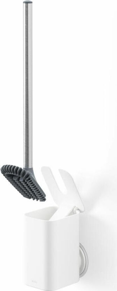 Umbra Toilettenbürste Flex mit Wandhalterung, Klobürste, Kunststoff, Aluminium, Weiß, 1021298-660