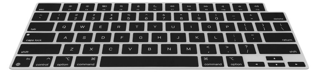 kwmobile Silikon Tastaturschutz für Apple MacBook Air 13.6 M2 (A2681) Touch ID model - QWERTY US Keyboard Cover Abdeckung - Schwarz