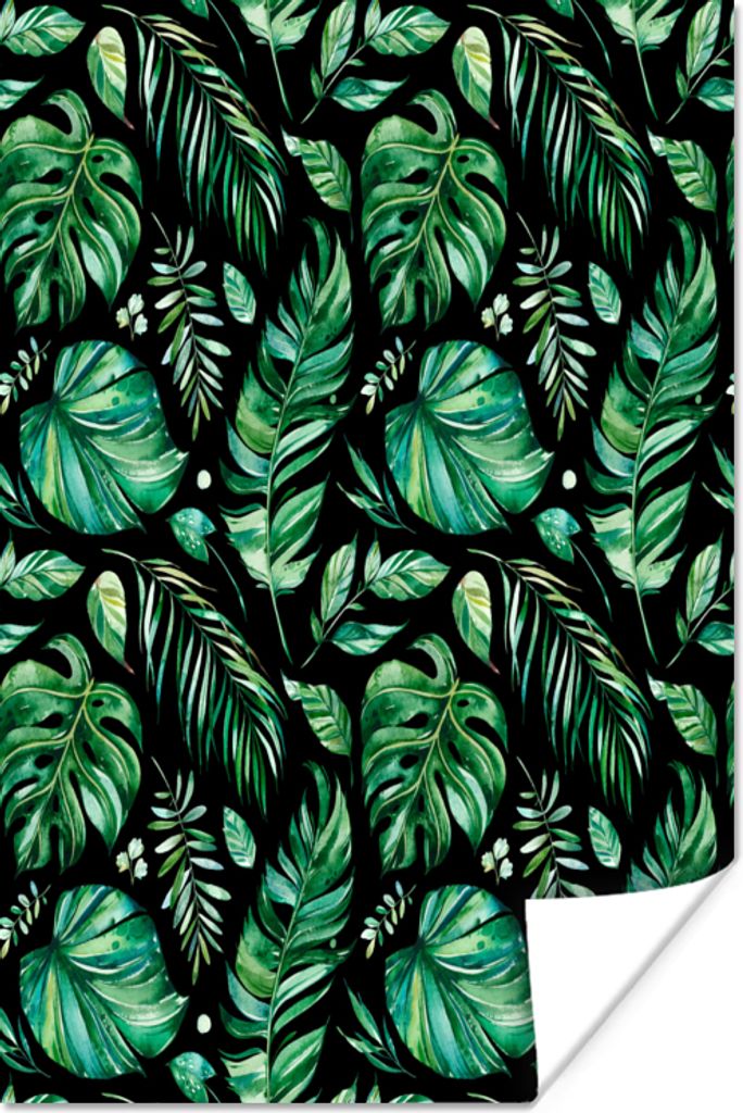 MuchoWow Poster Blätter - Vintage - Natur 60x90 cm - Wanddekoration