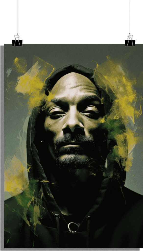 Snoop Dogg Poster - Porträt - Rap Poster - Rap Ikone Musik Poster - 61x91cm - Perfekt zum Einrahmen