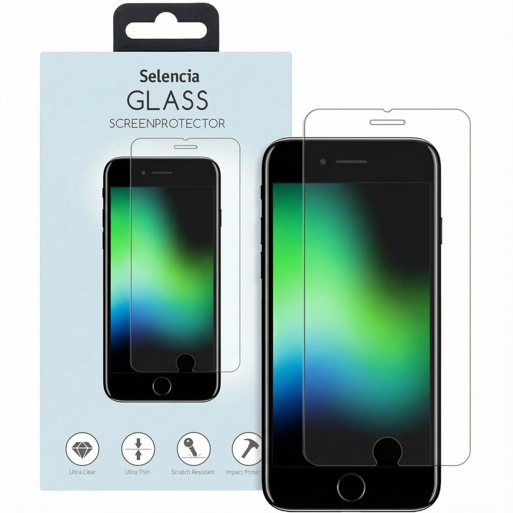 Selencia Screen Protector aus gehärtetem Glas iPhone SE (2022 / 2020) / 8 / 7 / 6(s)