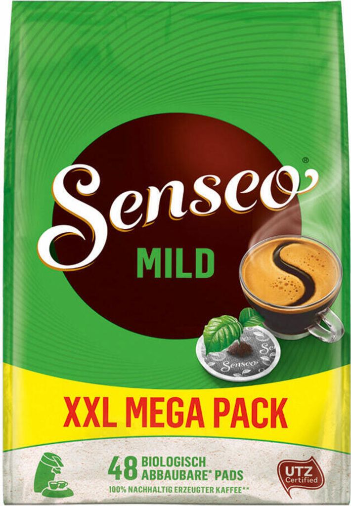 Packaging for Senseo coffee pads.