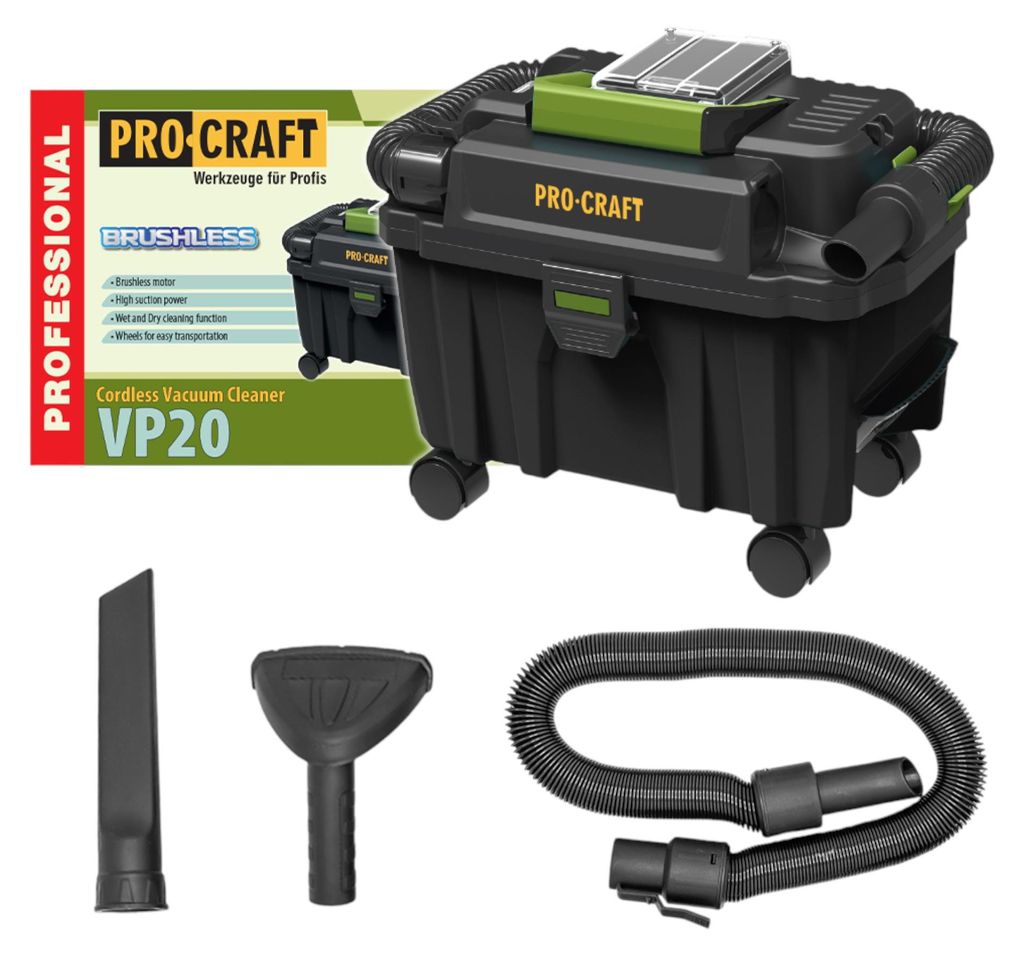 Procraft VP20 Akku Industriesauger 20 V 10 l Brushless Solo Produktbild 