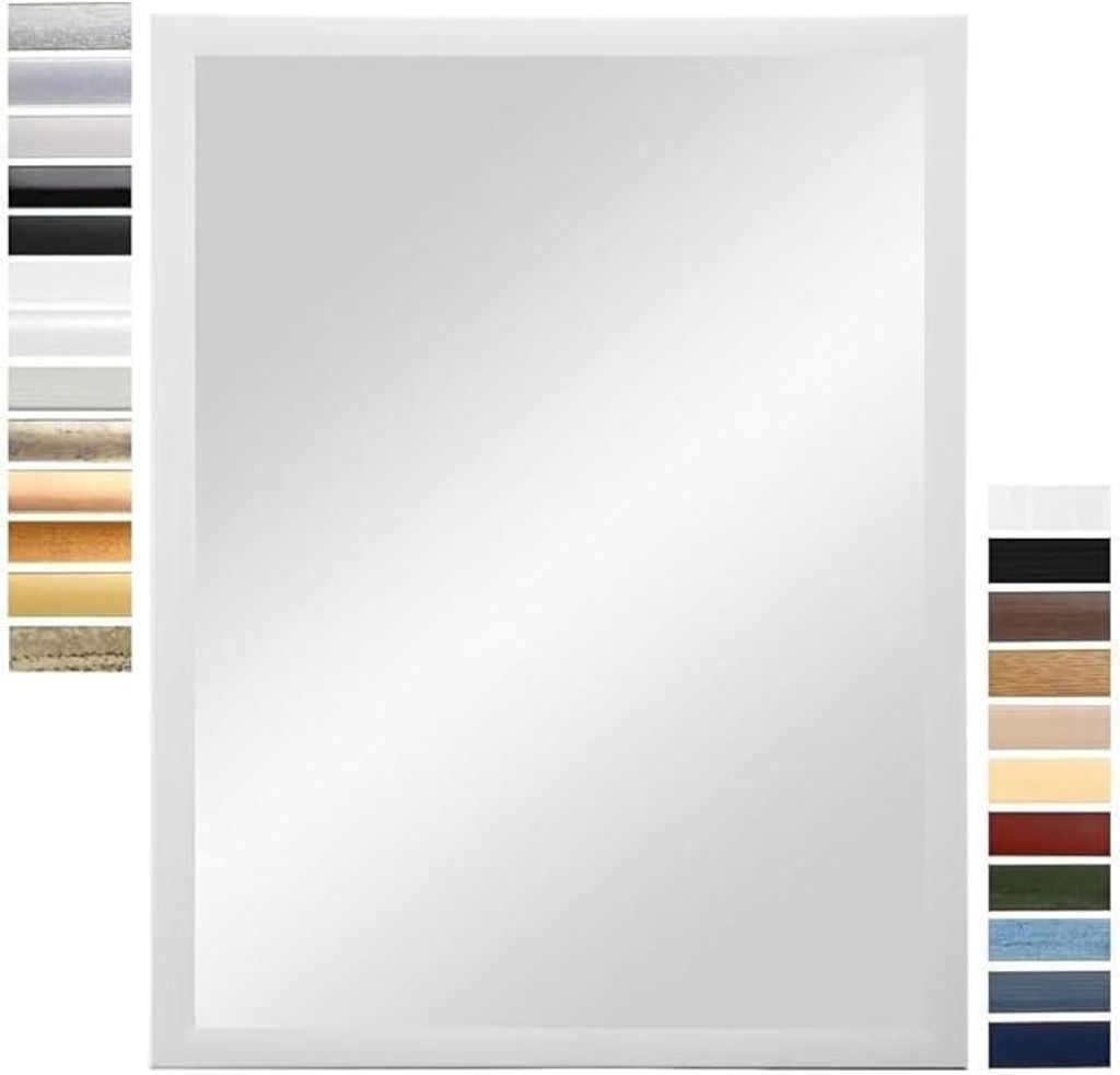 Wandspiegel 40 x 150 cm (Außenmaß) in Kiefer-Weiß | Farbe Produktbild 