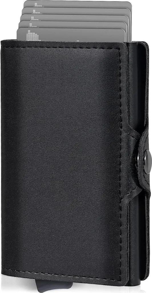 Petit Portefeuille RFID Noir Idéal pour Voyage et Sorties de Soirée Chic