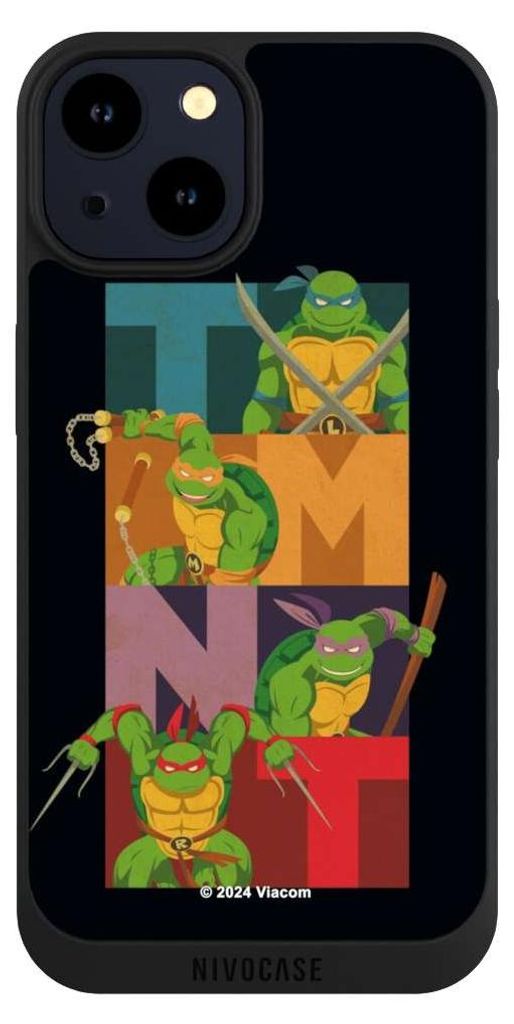 NIVOCASE Handyhülle für Apple iPhone 14 Hülle NIVOpure Case Schwarz Fanartikel Offizielles Lizenzprodukt Teenage Mutant Ninja Turtles