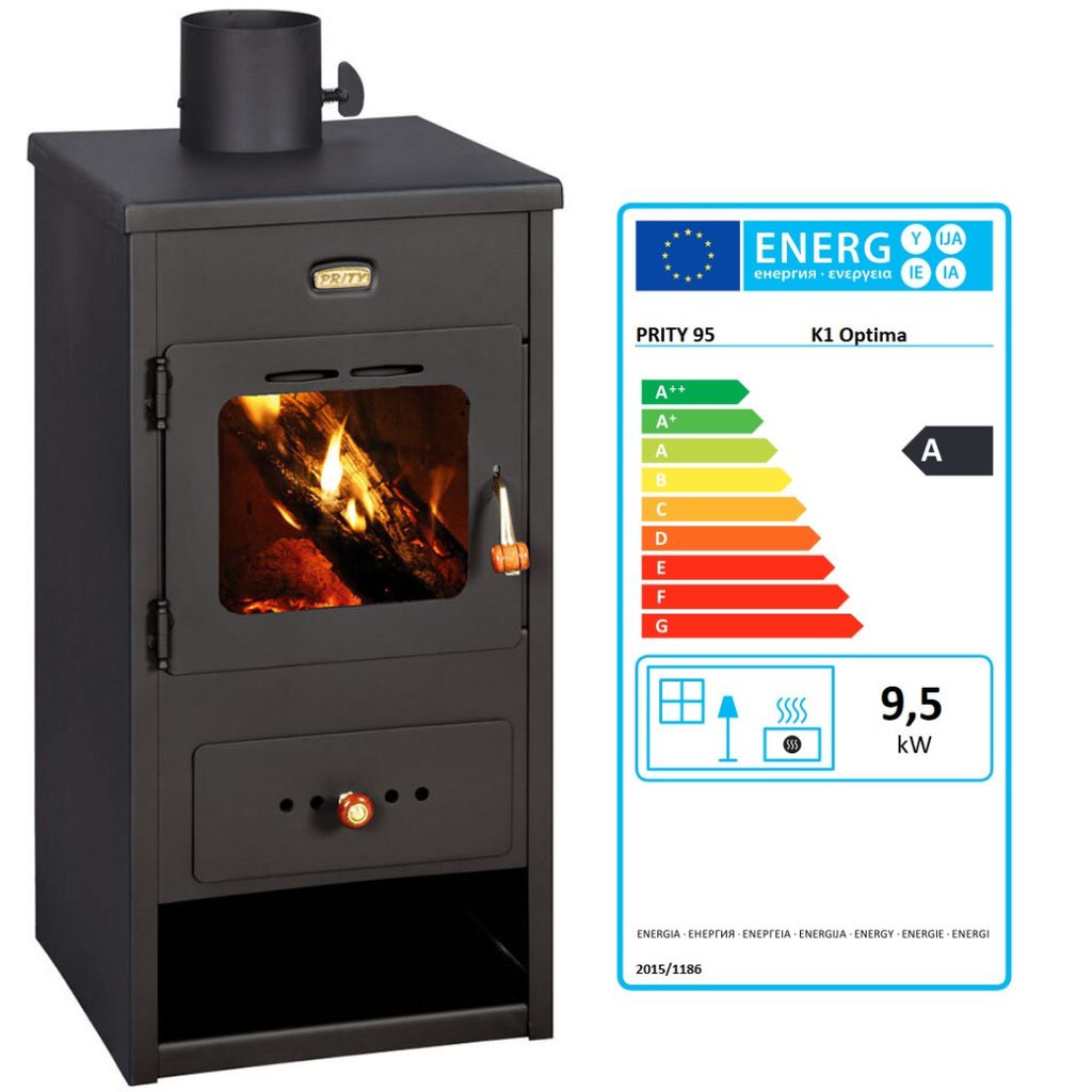 - Prity Optima: Houtkachel van 9,5 kW - Houtverwarming voor Productafbeelding 