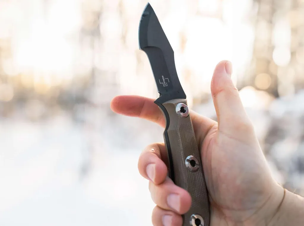 Böker Plus Micro Tracker 2.0 Couteau de Survie Fixe en Acier Carbone 1095 - 5