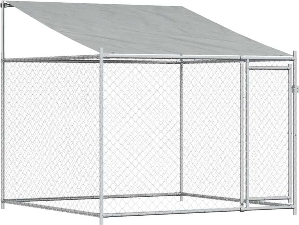 Enclos chiens 2x2x2 m en acier galvanisé traité anticorrosion gris