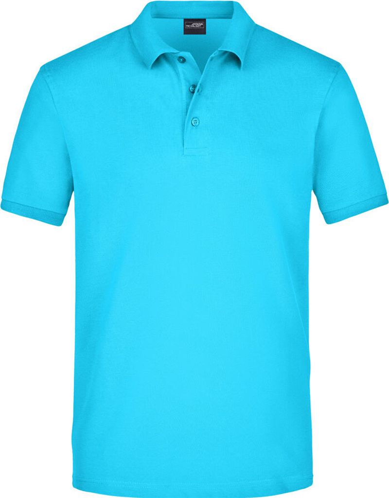 Klassisches Polo in elastischer Piqué-Qualität turquoise, Gr. S